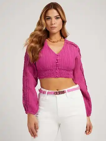 Guess Blusa corta bordada oferta