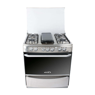 Alkomprar Estufa de Piso ABBA 6 Puestos Gas Natural RG802-4 Plateado oferta