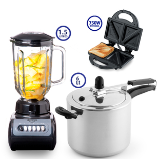 Alkomprar Combo UNIVERSAL Licuadora + Sanduchera + Olla Presion L50826 oferta