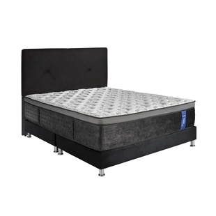 Alkomprar Combo ELDORADO: Colchón King Resortado Therapedik 200 x 200 cm + Base Cama Dividida Belly + Cabecero Negro Luky oferta