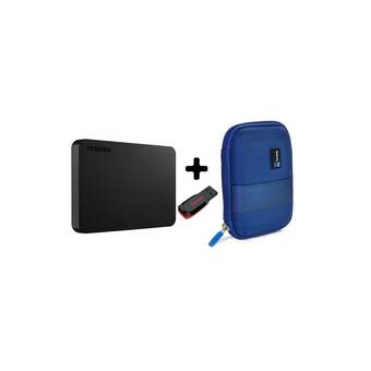Falabella Disco toshiba 2 tb + estuche azul + usb 16 gb oferta
