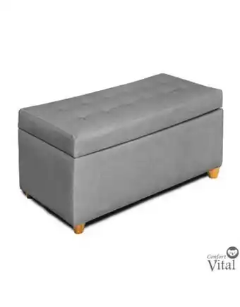 Puff baúl básico gris 80x46x55cm confort vital