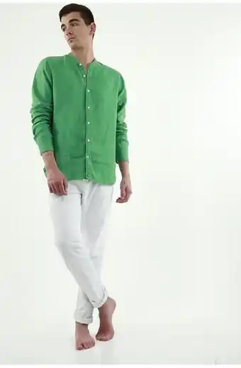 Tennis Camisa verde manga larga para hombre oferta