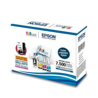 Falabella Kit de botellas epson t664 + papel gloss oferta