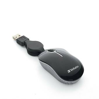 Falabella Mouse óptico de viaje con cable Verbatim - Negro oferta