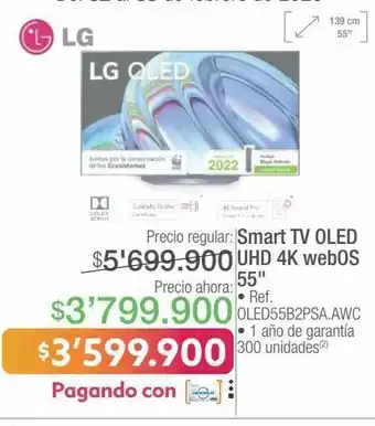 Jumbo Smart tv lg 4k 55" oferta