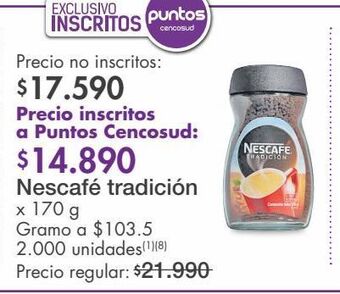 Metro Nescafé tradición x 170 g oferta
