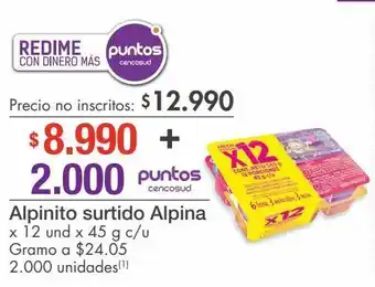 Metro Alpinito surtido alpina x 12 und x 45 g c/u oferta