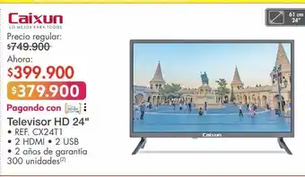 Metro Caixun televisor hd 24" • ref. cx24t1 • 2 hdmi • 2 usb oferta