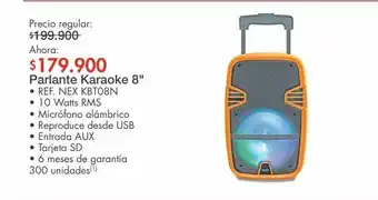 Metro Parlante karaoke 8" • ref. nex kbt08n oferta