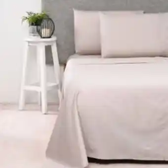 Falabella Juego de sábanas 200 hilos beige sencillo oferta
