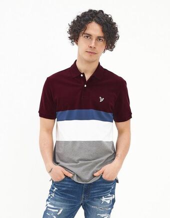 American Eagle Camiseta polo ae de rayas oferta