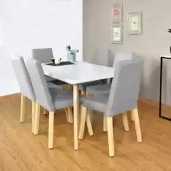 Home Sentry Set de comedor lugo matiz 6p con sillas galicia gris claro oferta