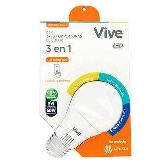 Falabella Bombillo Led Vive 9W 3 Colores en 1 (luz blanca/cálida/fresca) oferta