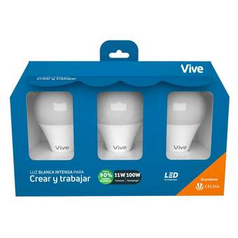 Falabella Kit x3 Bombillos Led Vive 11W Luz Blanca oferta