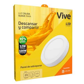 Falabella Panel sobreponer Vive Led 12W luz cálida oferta