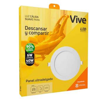 Falabella Panel incrustar Vive Led 6W luz cálida oferta