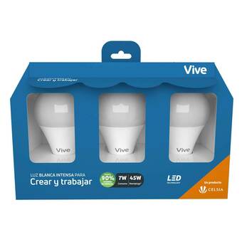 Falabella Kit x3 Bombillos Led Vive 7W Luz Blanca oferta