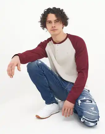 Camiseta térmica ae henley de manga larga super soft