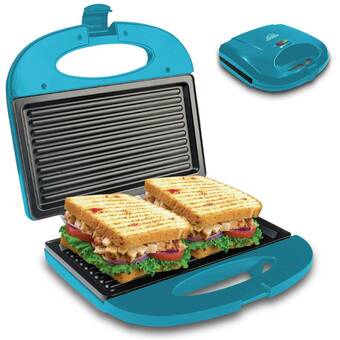 Falabella Sanduchera Grill Asador 2 Pts Home Elements Azul oferta