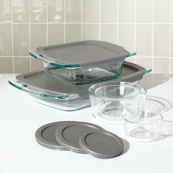Falabella Set x5 Pyrex en Vidrio con Tapa Gris oferta