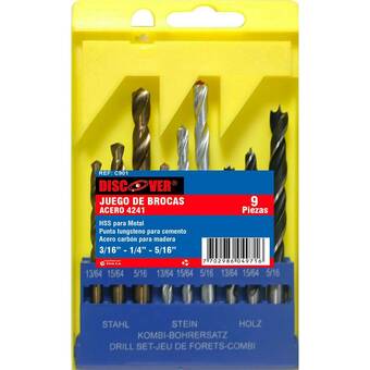 Falabella Brocas p/metal muro madera jgo. 9 pzs 3/16 a5/16" oferta