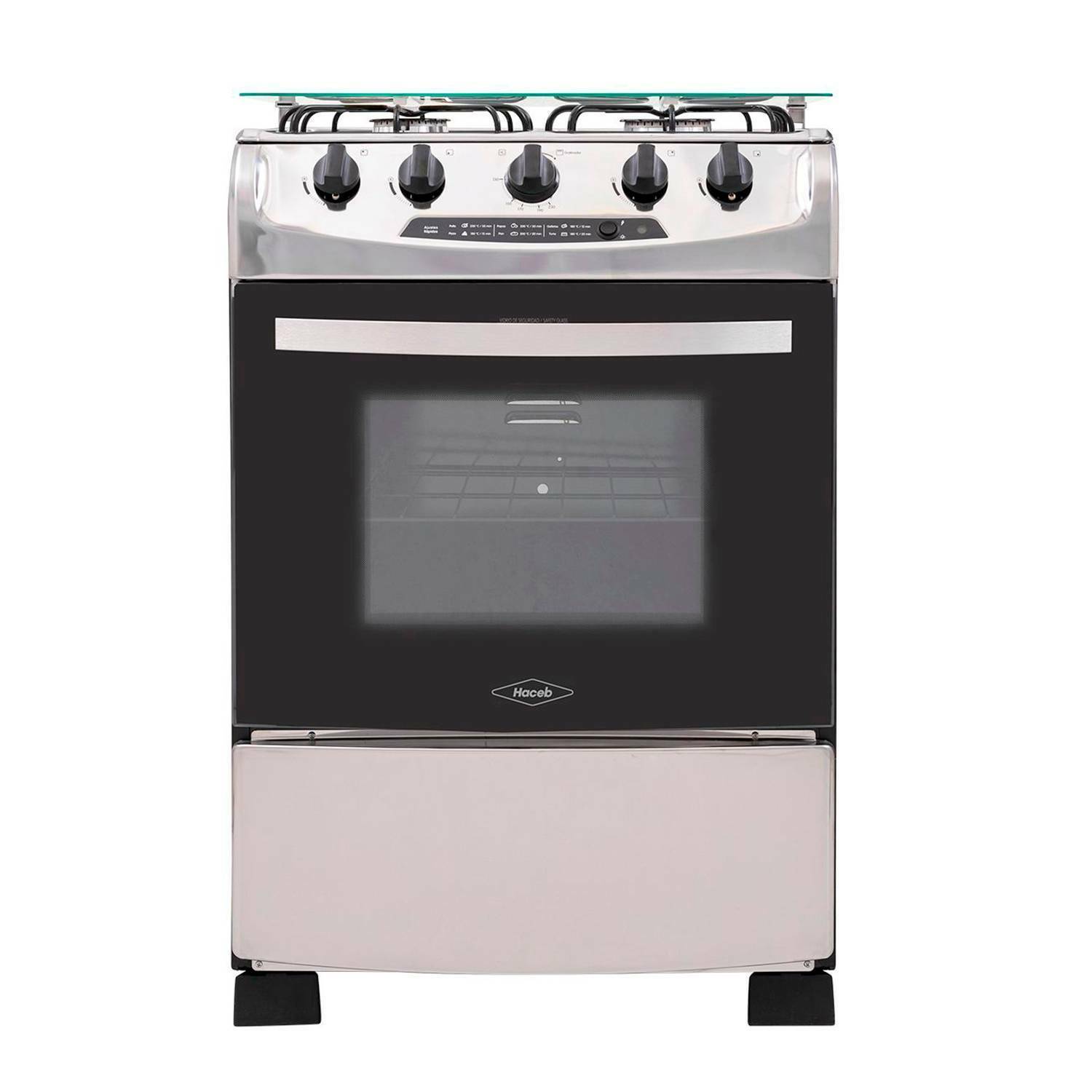 Oferta Estufa con Horno Haceb 4 quemadores ESTOREG60VGNINX en Falabella