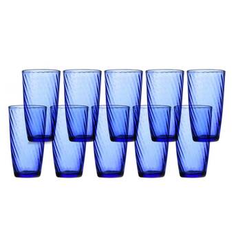 Falabella Set x10 Vasos Vidrio Azul oferta