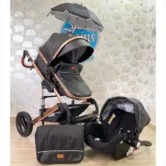 Éxito Coche para bebes moises cynebaby cuadrado con portabebe negro oferta