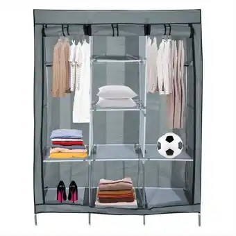 Éxito Closet armario doble desarmable portatil con forro gris oferta
