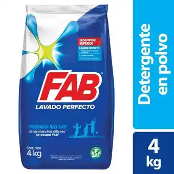 Superdroguería Olímpica Detergente en polvo fab floral 4 kg oferta