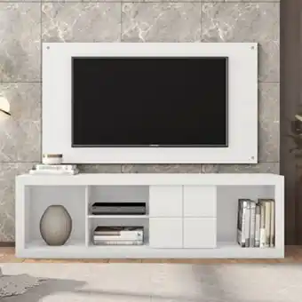 Linio Combo panel para tv de 55 pulgadas + rack tv cedro blanco oferta