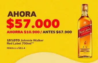 Oxxo Johnnie Walker Red Label 700ml oferta