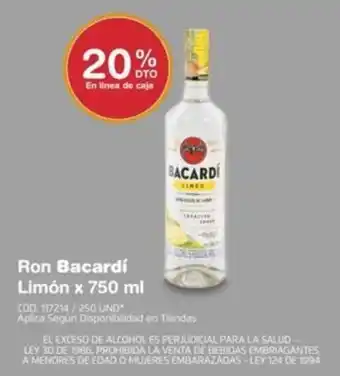 Makro Ron Bacardí Limón x 750ml oferta
