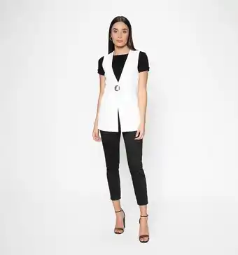 Studio F Chaleco unicolor con ojalete oferta