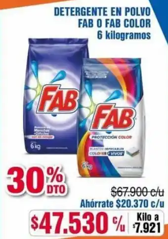 Alkosto Detergente En Polvo Fab o Fab Color 6kg oferta