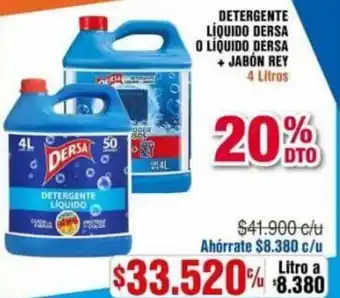 Alkosto Detergente Líquido Dersa o Líquido Dersa + Jabón Rey 4L oferta