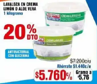 Alkosto Lavaloza En Crema Limón o Aloe Vera 1kg oferta