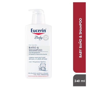 Cruz verde Bano+shampoo piel sens baby eucerin frasco x 250ml oferta