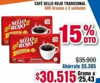 Alkosto Café Sello Rojo Tradicional 600g x 2Unid oferta
