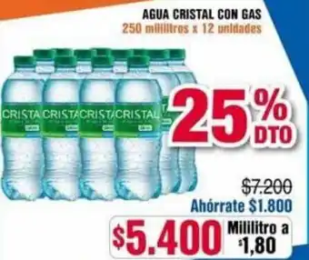 Alkosto Agua Cristal con Gas 250ml x 12 Unid oferta