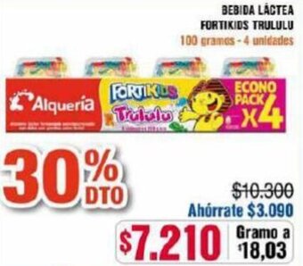 Alkosto Bebida Láctea Fortikids Trululu 100g - 4Unid oferta