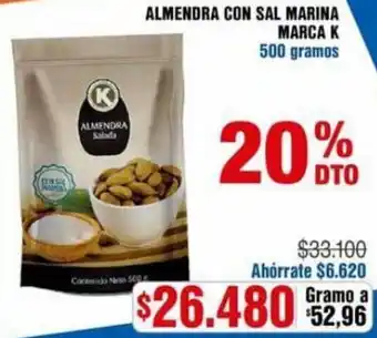 Almendra con Sal Marina Marca K 500g