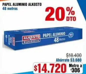 Alkosto Papel Aluminio Alkosto 48m oferta