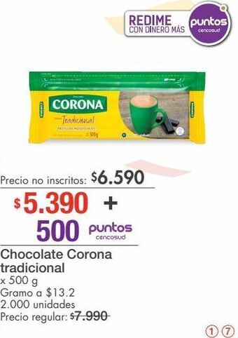 Metro Chocolate corona tradicional oferta