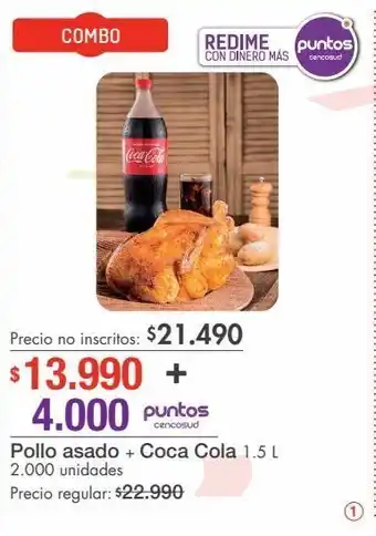 Metro Pollo asado + coca cola 1.5 l oferta