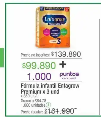 Jumbo Fórmula infantil enfagrow premium x 3 und x 550 g c/u oferta