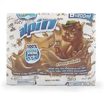 Makro Leche alpin chocolate caja 200mlx6u oferta