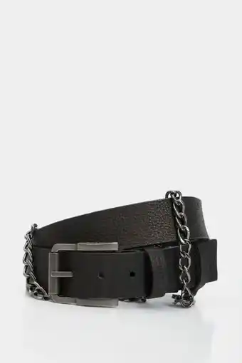 Vélez Cinturón unifaz ankara de cuero para hombre cadena metálica negro oferta