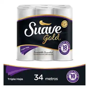 Superdroguería Olímpica Papel higiénico suave gold triple hoja 34 metros x 18 unds oferta